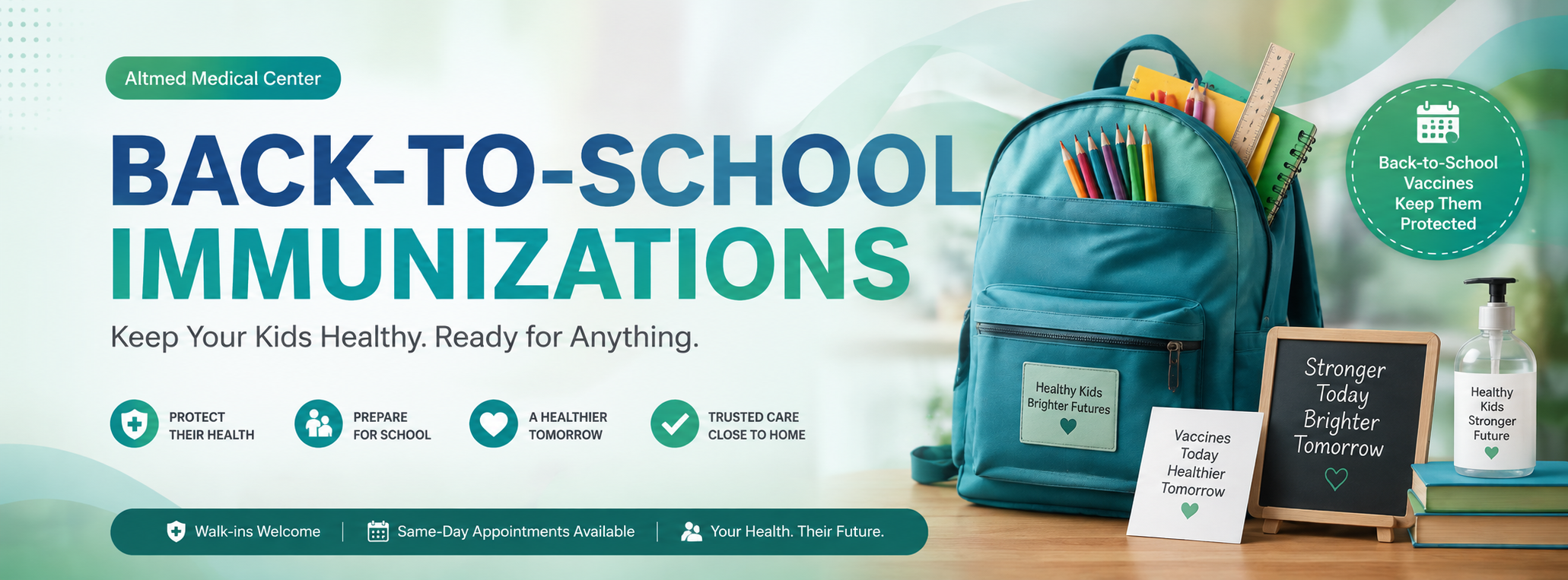 Image banner of showing immunization importance to school students
